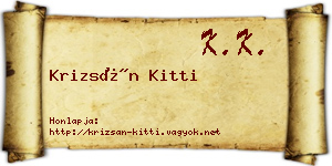 Krizsán Kitti névjegykártya
