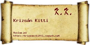 Krizsán Kitti névjegykártya