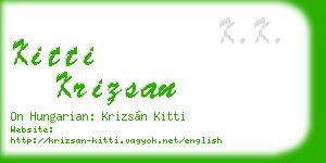 kitti krizsan business card